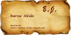 Barna Jónás névjegykártya