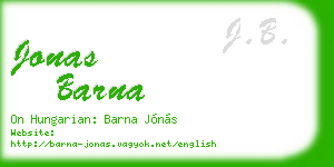 jonas barna business card