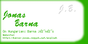 jonas barna business card